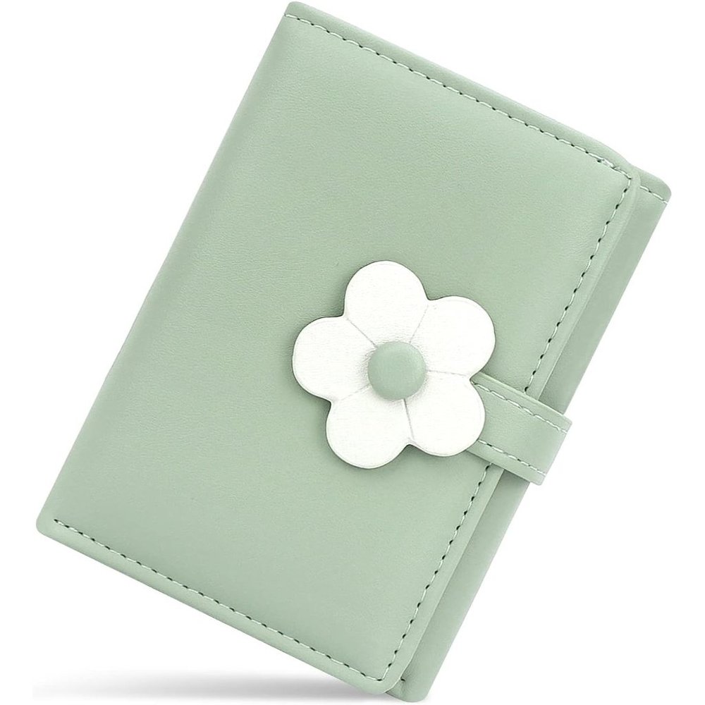 Women Leather RFID Blocking Small Trifold Wallet with ID Window